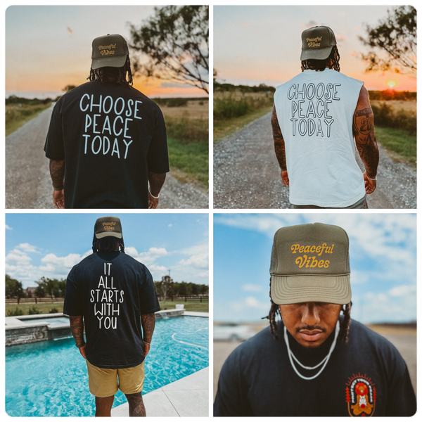 PEACE BUNDLE (Order Includes all three new shirts and a Peaceful Vibe hat)